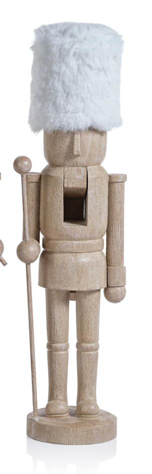 Resin Nutcrackers with White Fur Hats