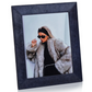 Corviglia Hair On Hide Leather Photo Frame | Navy