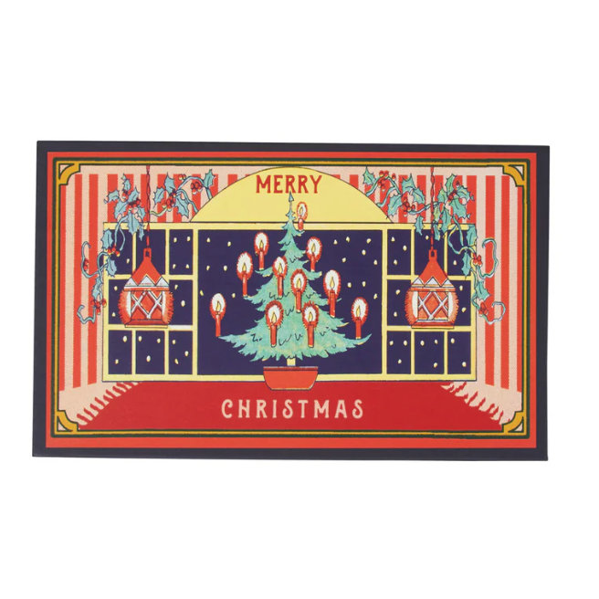 A huge (makes a statement), colorful Christmas themed matchbox filled with 150 long fireplace matches for making spirits (and fires) bright!