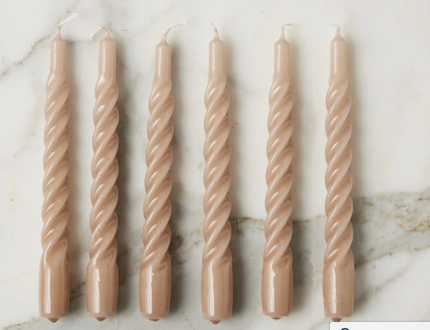 Twisted Taper Candles - Set of Six