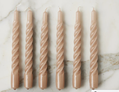 Twisted Taper Candles - Set of Six