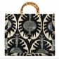 Silk Velvet Ikat Large Tote Bag with Bamboo Handle