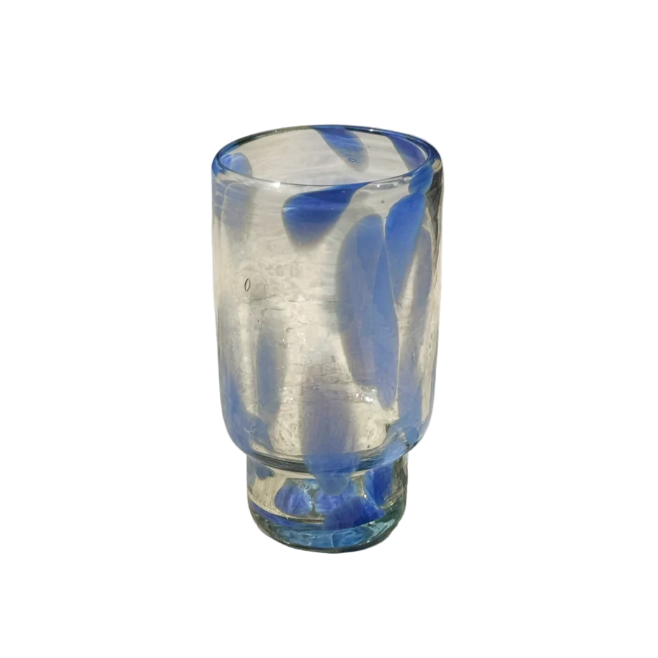 Frida Tall Stackable Glass - Blue & Clear