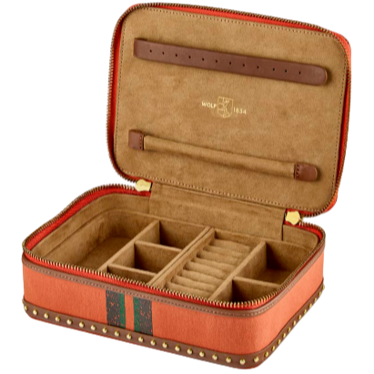 Ida Travel Zip Jewelry Case - Orange