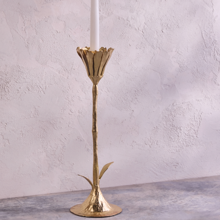 Gold Floral Candleholder