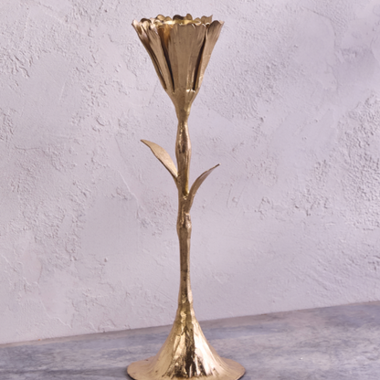 Gold Floral Candleholder
