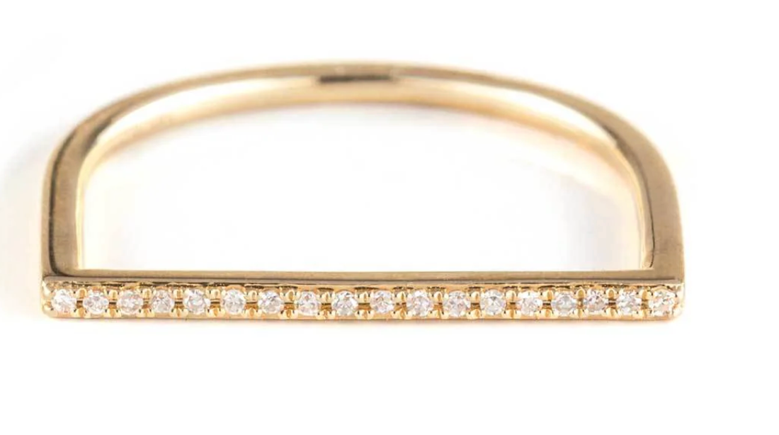 Diamond Bar Stack Ring