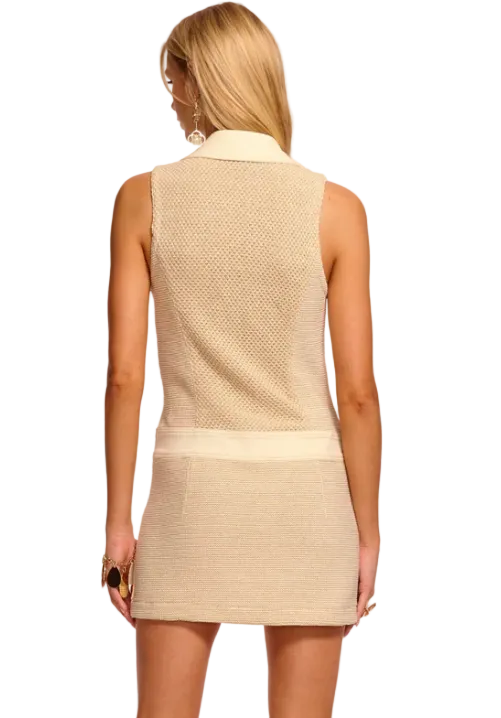 Sarah Dress - Sandstone Tweed