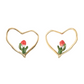 Red Tulip Heart Earrings