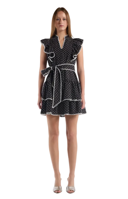 Uma Dress - Black White Dot