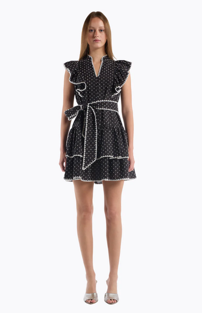 Uma Dress - Black White Dot