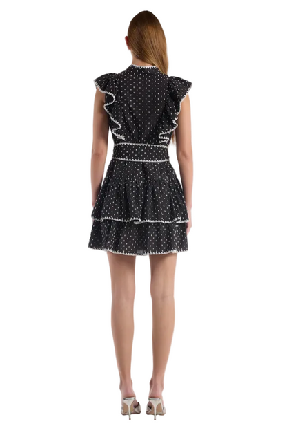 Uma Dress - Black White Dot