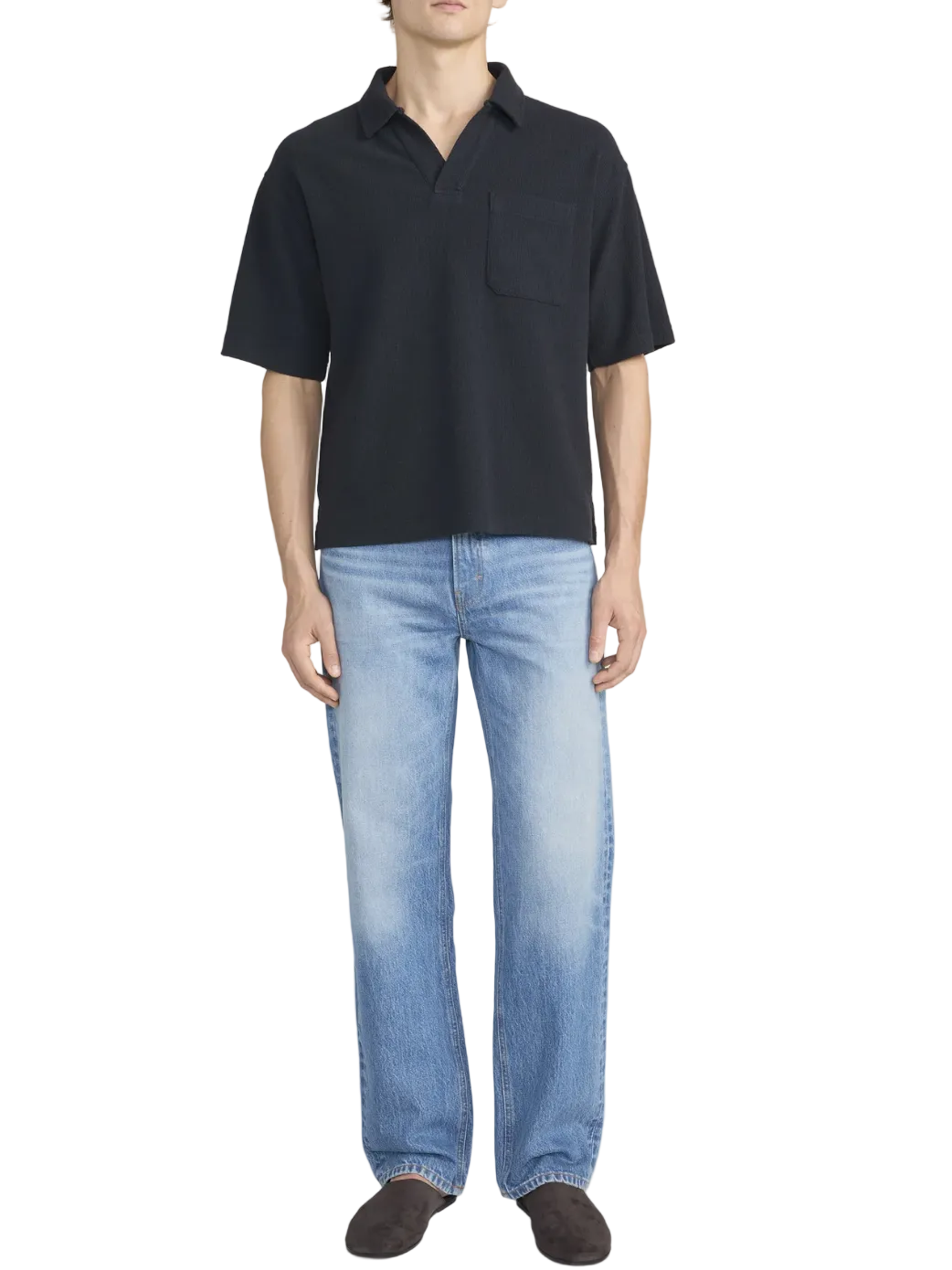 Textured Polo - Dark Navy