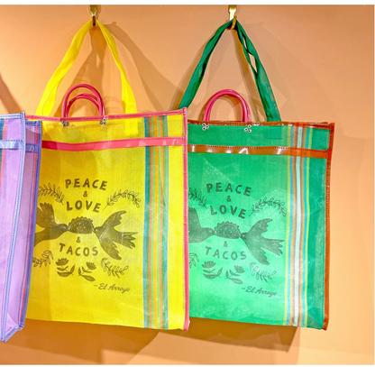 Taco Dove - Green - Large Mesh Tote