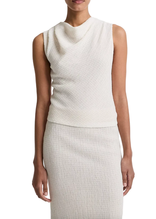 Shadow Grid Cowl Neck Top