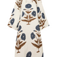 Doha Kaftan - Khaki | Navy Flower