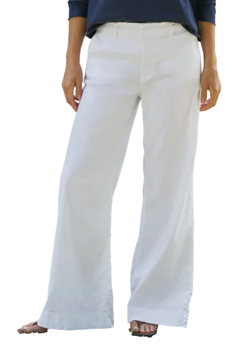 The Italian Wide Leg Chino - Linen