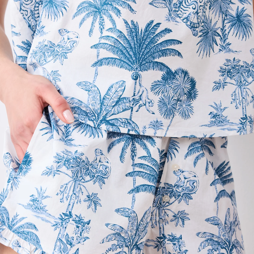 Back To Bed Short Set - Tropical Toile | Cloud