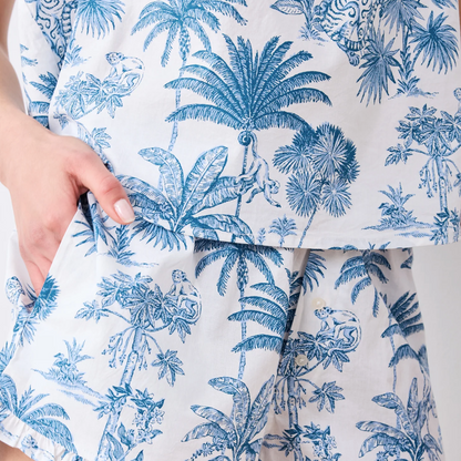 Back To Bed Short Set - Tropical Toile | Cloud