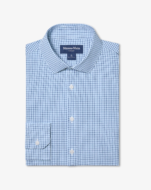 Leeward LS Dress Shirt - Midnight Navy Sam Plaid