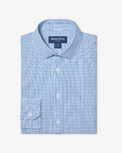 Leeward LS Dress Shirt - Midnight Navy Sam Plaid