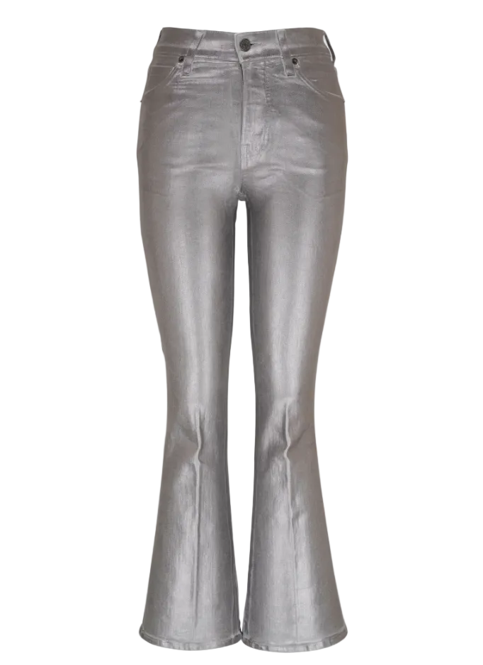 Carson High Rise Ankle Flare Metallic Jean