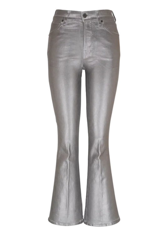 Carson High Rise Ankle Flare Metallic Jean