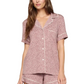 Gisele Printed Relaxed Short PJ Set - Animal Instinct Woodrose | Ivory