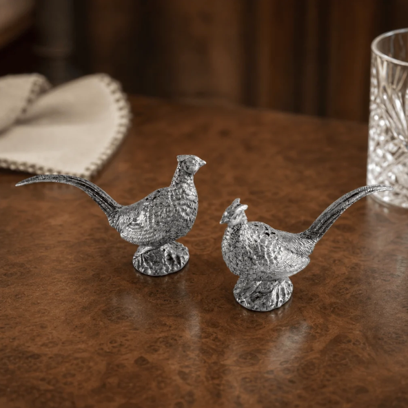 Pewter Pheasants Salt & Pepper Set