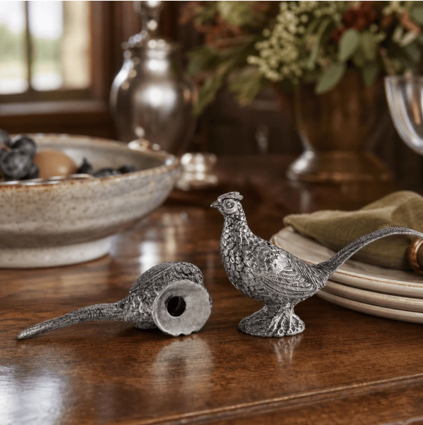 Pewter Pheasants Salt & Pepper Set
