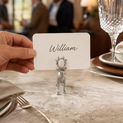 Pewter Deer Place Card Holder