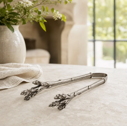 Pewter Asparagus Pattern Tongs