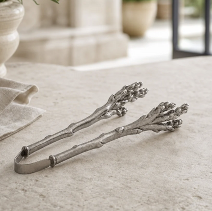 Pewter Asparagus Pattern Tongs