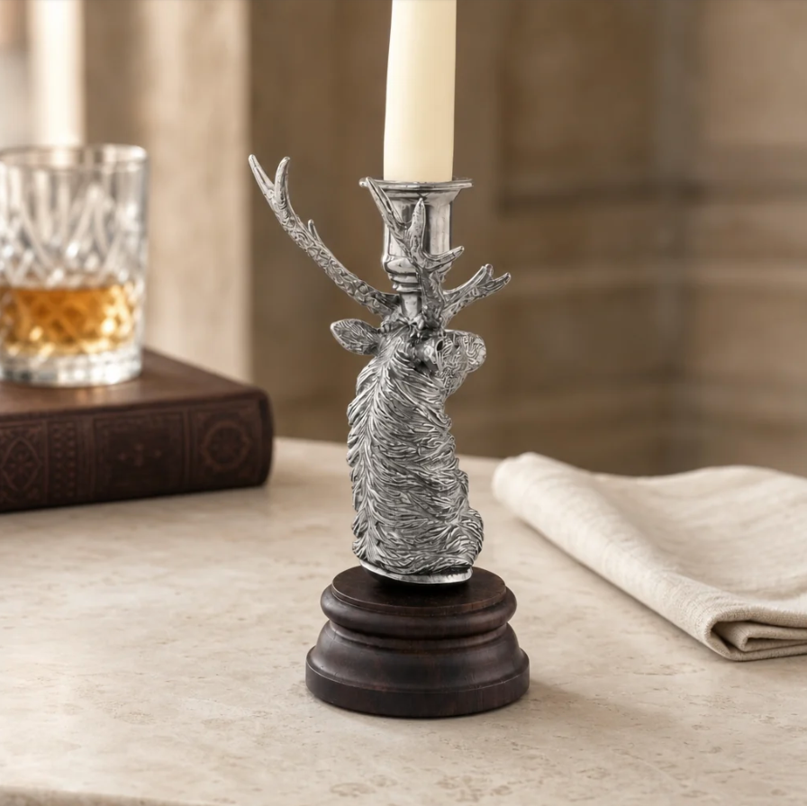 Single Elk Candlestick