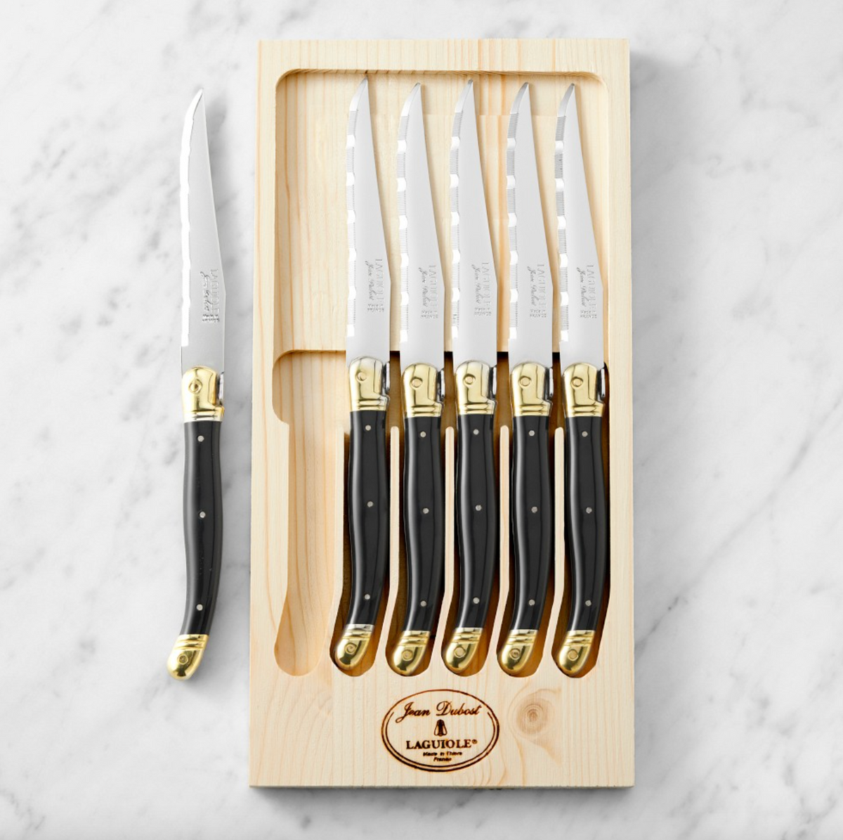 Laguiole 6 Piece Steak Knife Set in Wood Presentation Box