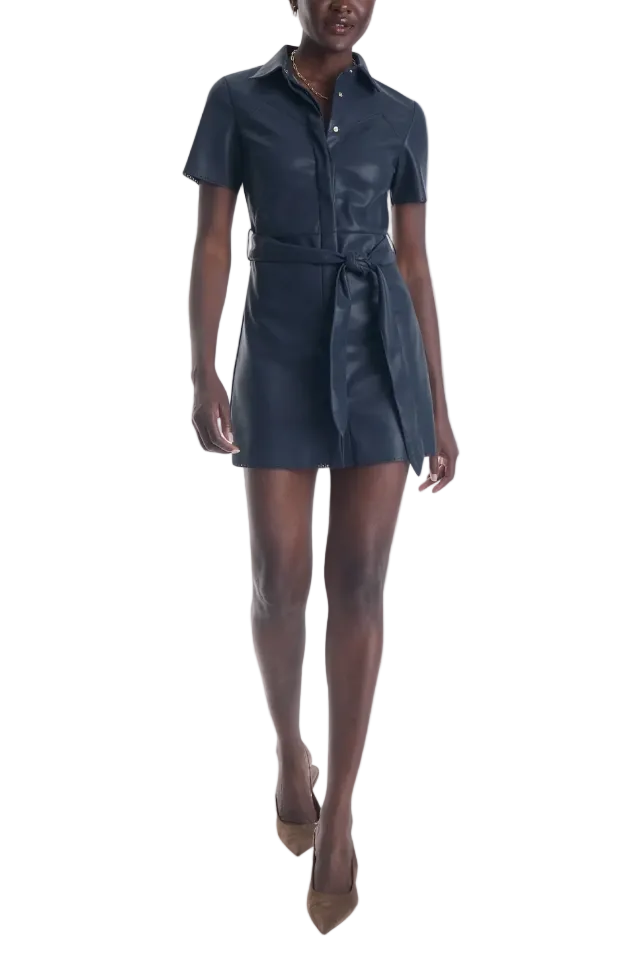Mallie Vegan Leather Mini Dress