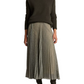 Sheer Houndstooth Pleated Pull On Skirt