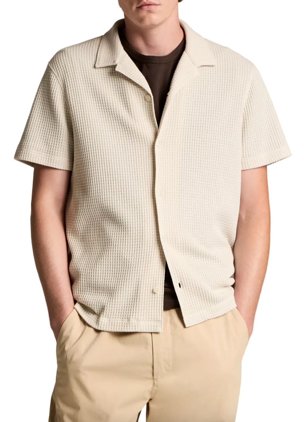 Macro Waffle S/S Button Down Cabana