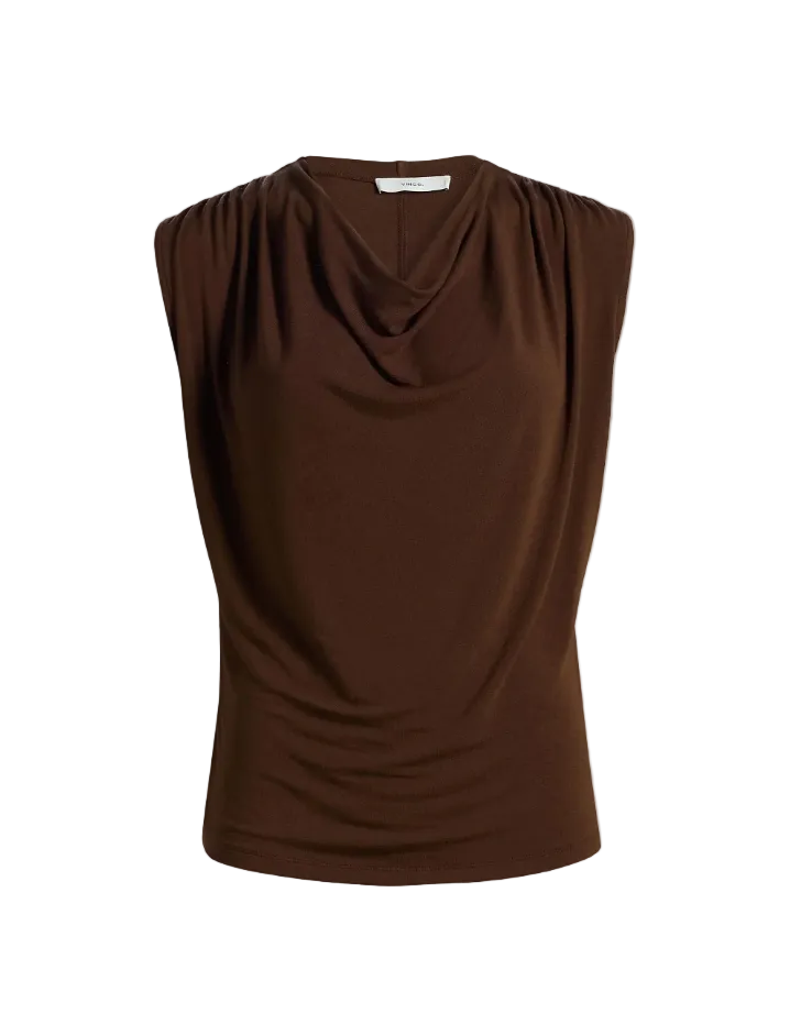 Sleeveless Draped Cowl Neck