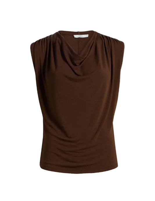 Sleeveless Draped Cowl Neck