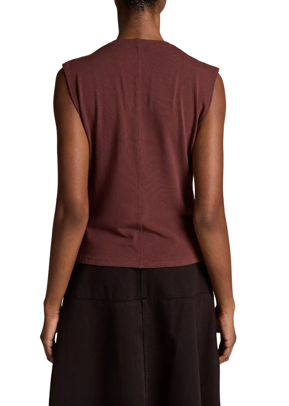 Sleeveless Draped Cowl Neck