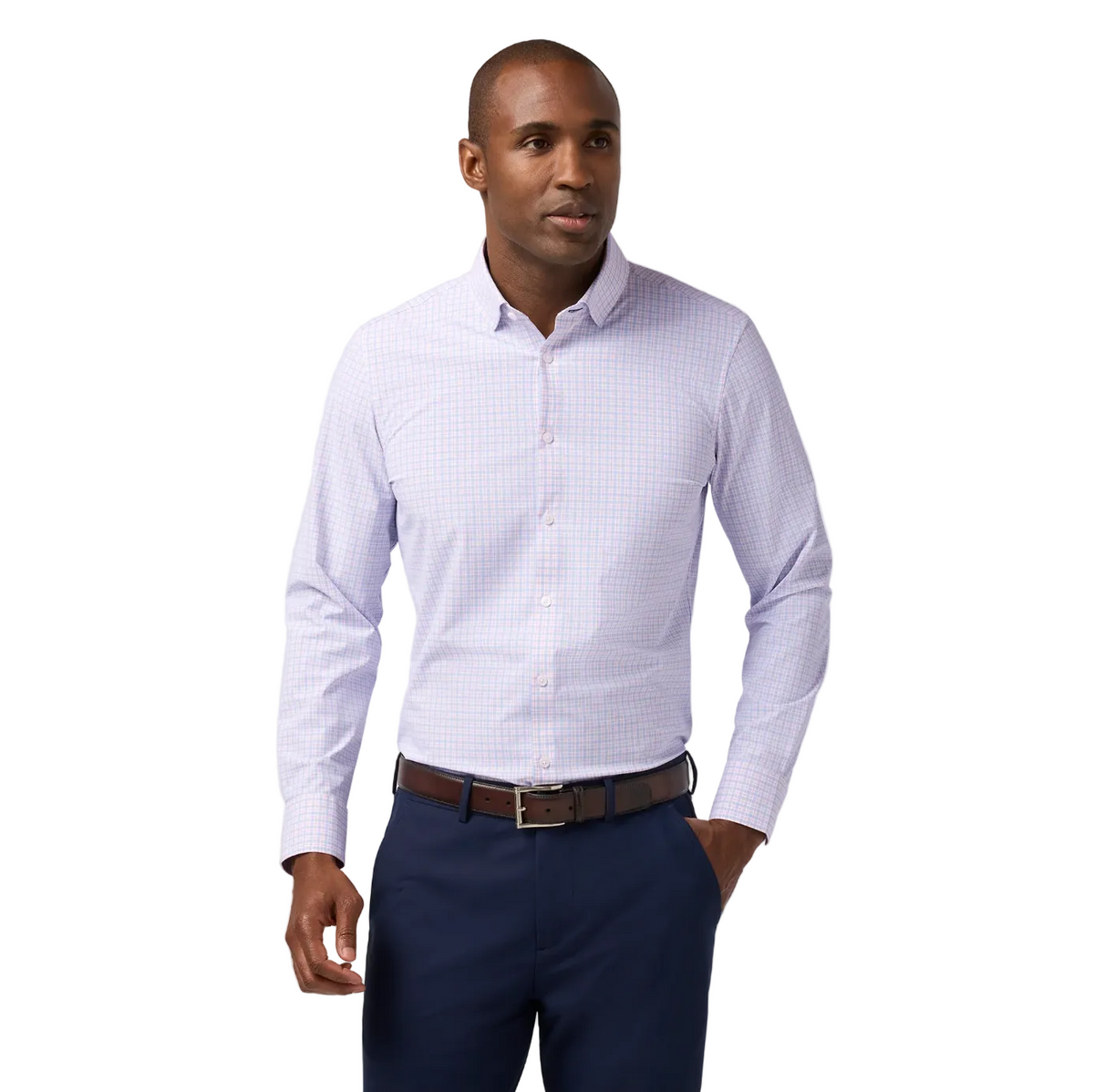 Leeward LS Dress Shirt - Skyline Blue Austin Plaid
