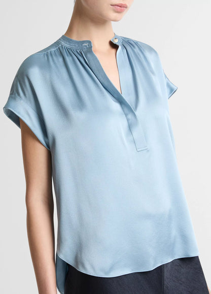 Gathered NK Cap Sleeve Blouse