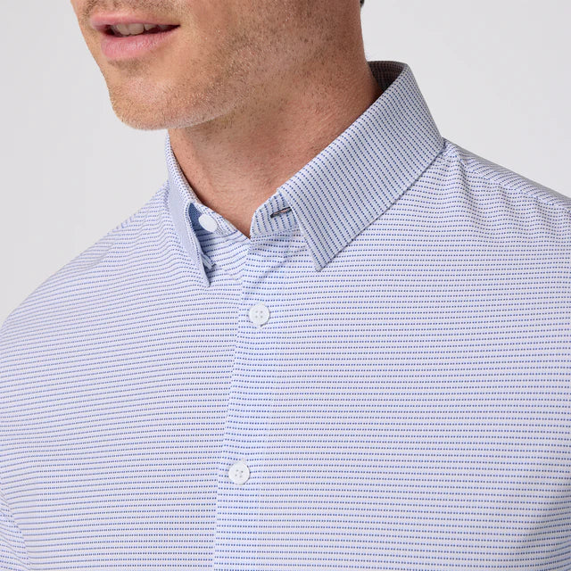 Leeward LS Dress Shirt - Cobalt Drop Shadow
