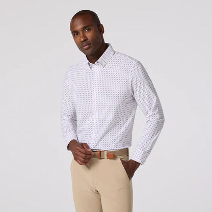 Leeward LS Dress Shirt - Eggplant Hatch Mark