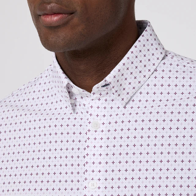 Leeward LS Dress Shirt - Eggplant Hatch Mark
