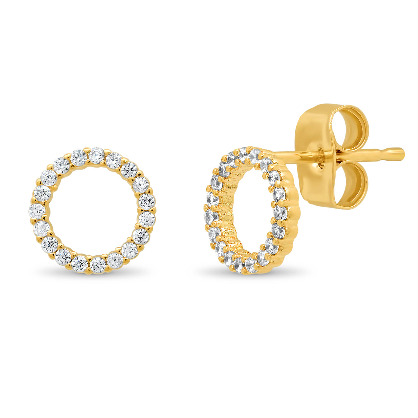 Pave Open Circle Stud