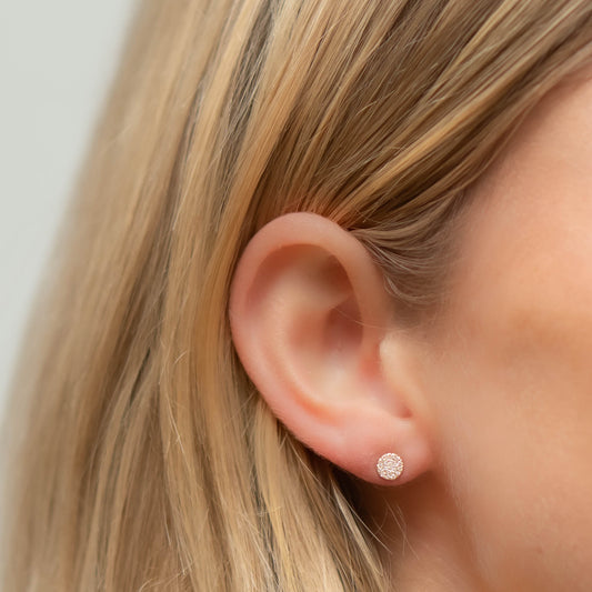 Teeny Tiny Pave Diamond Disc Stud