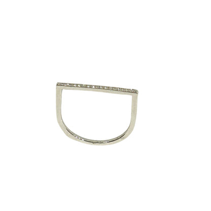 Thin Diamond Bar Stack Ring - WG