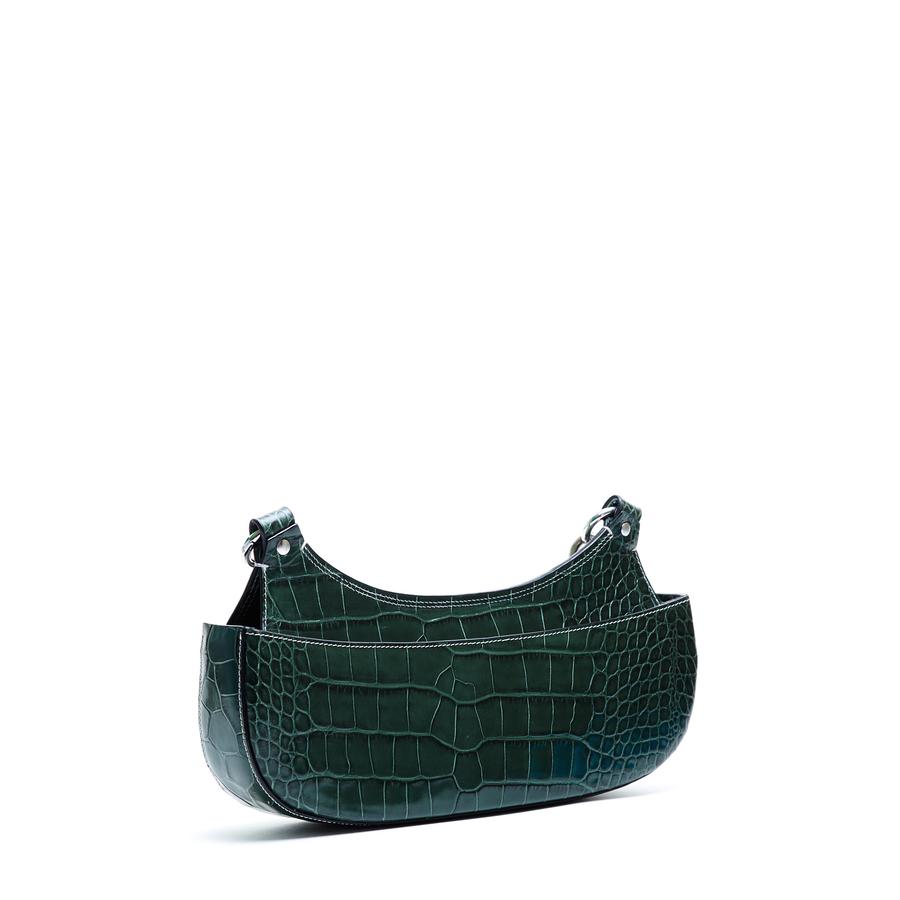 Tilda Baguette Bag - Glossy Croc Balsamic